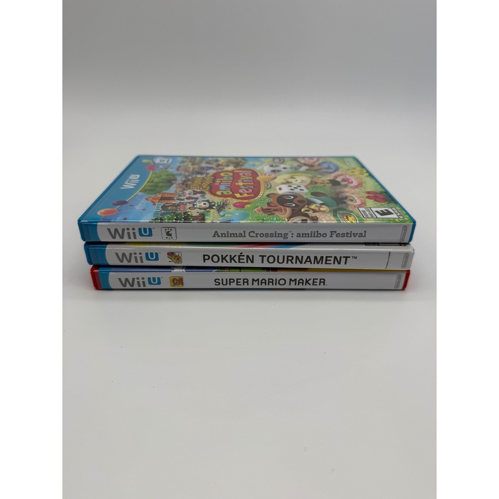 Nintendo Wii U 3 Game Bundle Pokken Tournament Super Mario Maker Animal Crossing